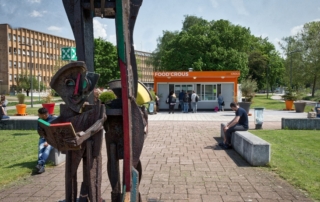 Vue du Food'CROUS, snack en modulaire, université de Metz